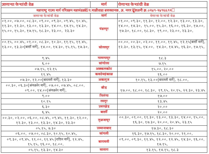 maliwada bus stand time table1